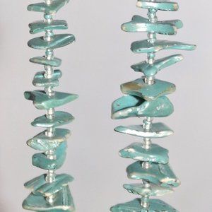 Women's Light Blue Genuine Agate Chip Necklace